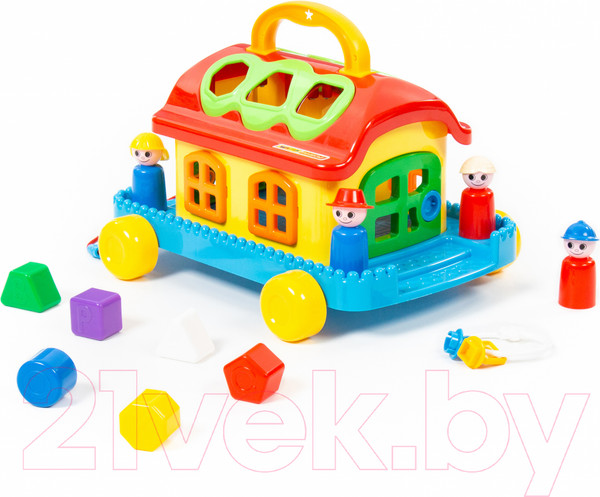 Изображение товара Сортер Полесье Сказочный домик на колесиках / 48769 (в сеточке)