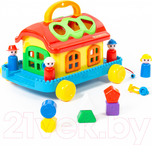 Изображение товара Сортер Полесье Сказочный домик на колесиках / 48769 (в сеточке)