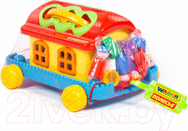 Изображение товара Сортер Полесье Сказочный домик на колесиках / 48769 (в сеточке)