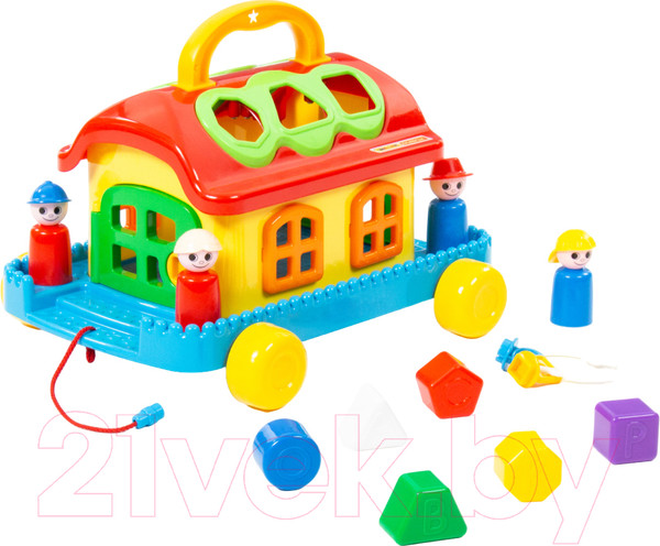 Изображение товара Сортер Полесье Сказочный домик на колесиках / 48769 (в сеточке)