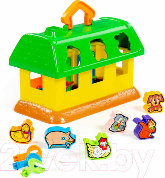 Изображение товара Сортер Полесье Домик для зверей / 9166 (в сеточке)