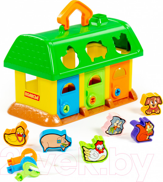 Изображение товара Сортер Полесье Домик для зверей / 9166 (в сеточке)