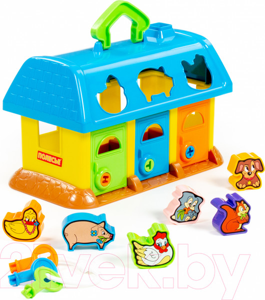 Изображение товара Сортер Полесье Домик для зверей / 9166 (в сеточке)