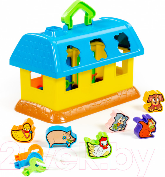 Изображение товара Сортер Полесье Домик для зверей / 9166 (в сеточке)