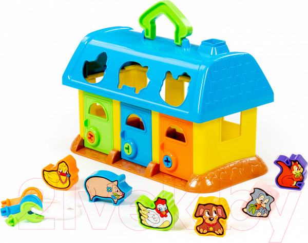 Изображение товара Сортер Полесье Домик для зверей / 9166 (в сеточке)