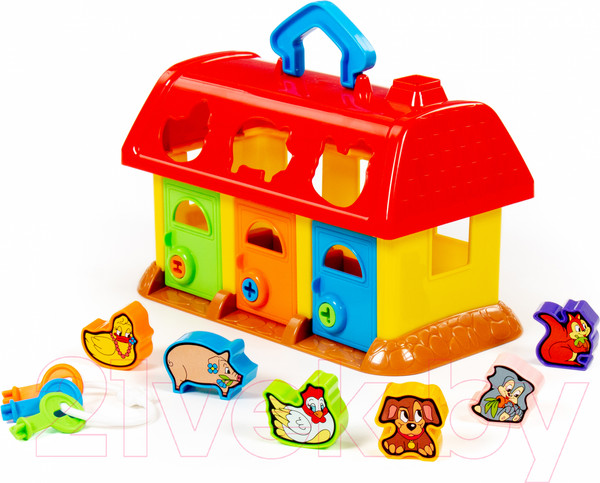 Изображение товара Сортер Полесье Домик для зверей / 9166 (в сеточке)