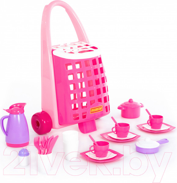 Изображение товара Набор игрушечной посуды Полесье Забавная с набором детской посуды / 44389 (31эл)