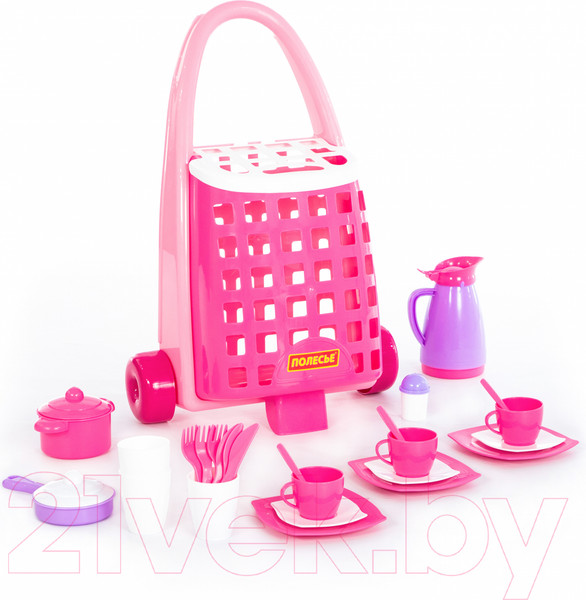 Изображение товара Набор игрушечной посуды Полесье Забавная с набором детской посуды / 44389 (31эл)