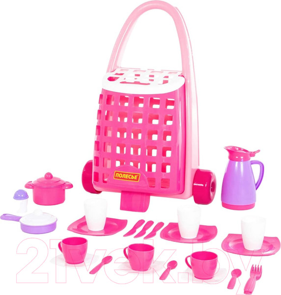 Изображение товара Набор игрушечной посуды Полесье Забавная с набором детской посуды / 44389 (31эл)