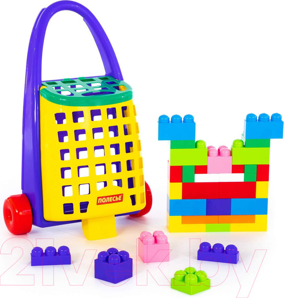 Изображение товара Конструктор Полесье Забавная тележка с конструктором Великан / 44365 (36эл)