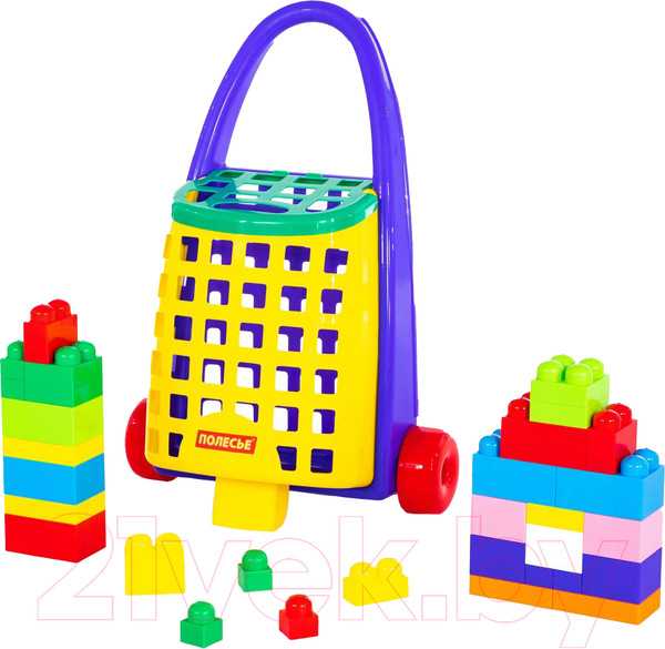 Изображение товара Конструктор Полесье Забавная тележка с конструктором Великан / 44365 (36эл)