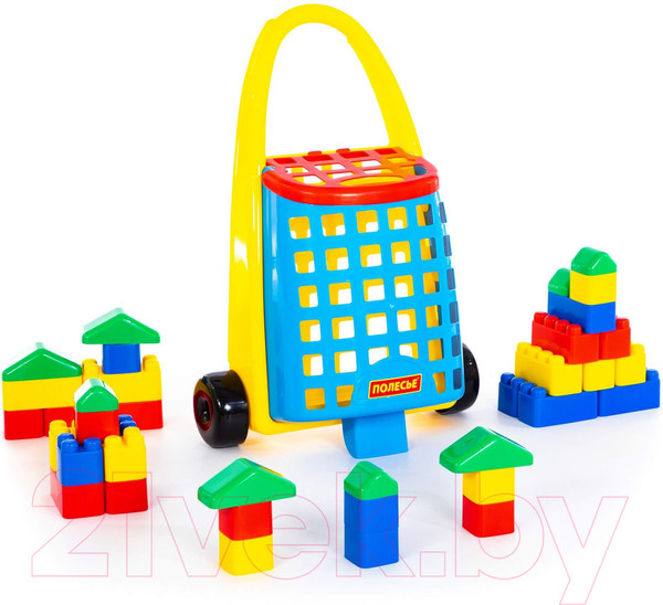 Изображение товара Конструктор Полесье Забавная тележка с конструктором Беби / 46888 (38эл)