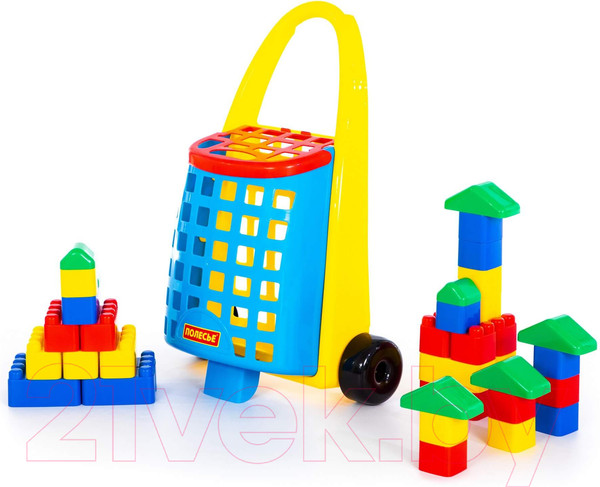 Изображение товара Конструктор Полесье Забавная тележка с конструктором Беби / 46888 (38эл)