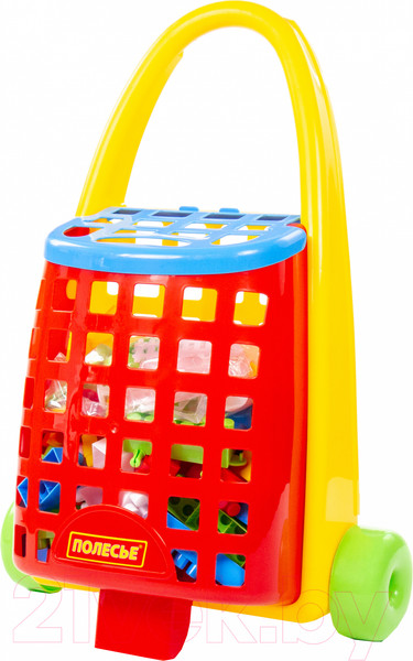 Изображение товара Конструктор Полесье Забавная тележка с конструктором Строитель / 44372 (101эл)
