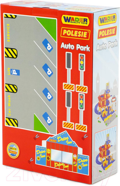 Изображение товара Паркинг игрушечный Полесье 3-уровневый с автомобилями / 37893 (в коробке)