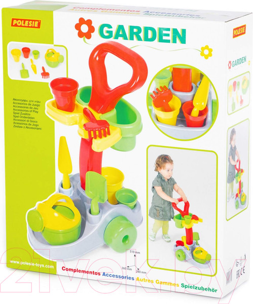 Изображение товара Тележка с инструментами игрушечная Полесье Садовник / 36599 (в коробке)