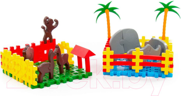 Изображение товара Конструктор Полесье Зоопарк / 0828 (235эл, в мешке)