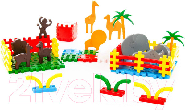 Изображение товара Конструктор Полесье Зоопарк / 0828 (235эл, в мешке)