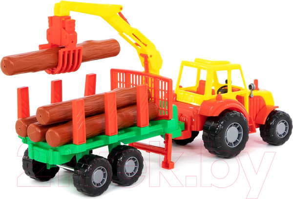 Изображение товара Лесовоз игрушечный Полесье Мастер трактор с полуприцепом / 35295