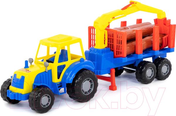 Изображение товара Лесовоз игрушечный Полесье Мастер трактор с полуприцепом / 35295