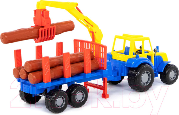 Изображение товара Лесовоз игрушечный Полесье Мастер трактор с полуприцепом / 35295