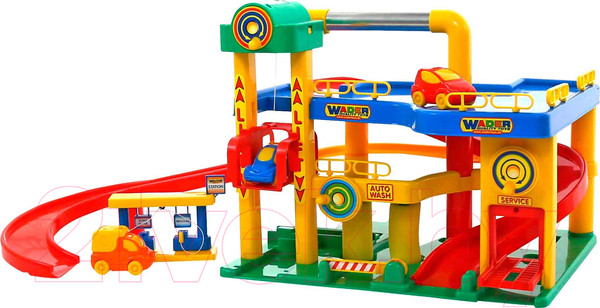 Изображение товара Паркинг игрушечный Полесье Гараж №1 с автомобилями / 37824