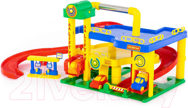 Изображение товара Паркинг игрушечный Полесье Гараж №1 с автомобилями / 37824