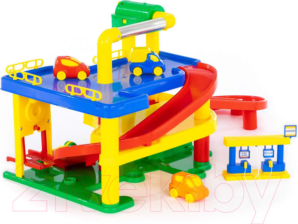 Изображение товара Паркинг игрушечный Полесье Гараж №1 с автомобилями / 37824