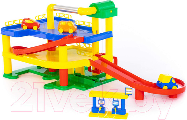 Изображение товара Паркинг игрушечный Полесье Гараж №1 с автомобилями / 37824