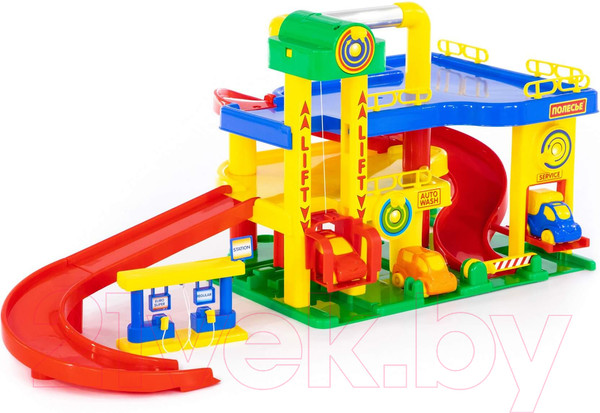 Изображение товара Паркинг игрушечный Полесье Гараж №1 с автомобилями / 37824