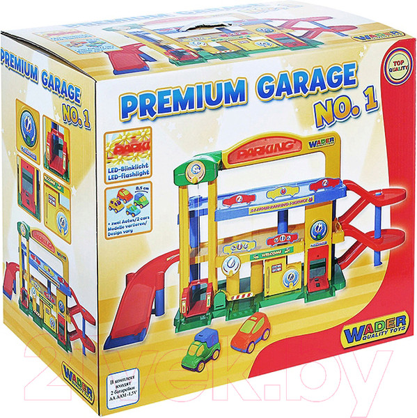 Изображение товара Паркинг игрушечный Полесье Гараж №1 Премиум с автомобилями / 40398 (в коробке)