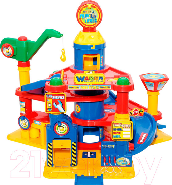 Изображение товара Паркинг игрушечный Полесье 4-уровневый с автомобилями / 37855 (в коробке)