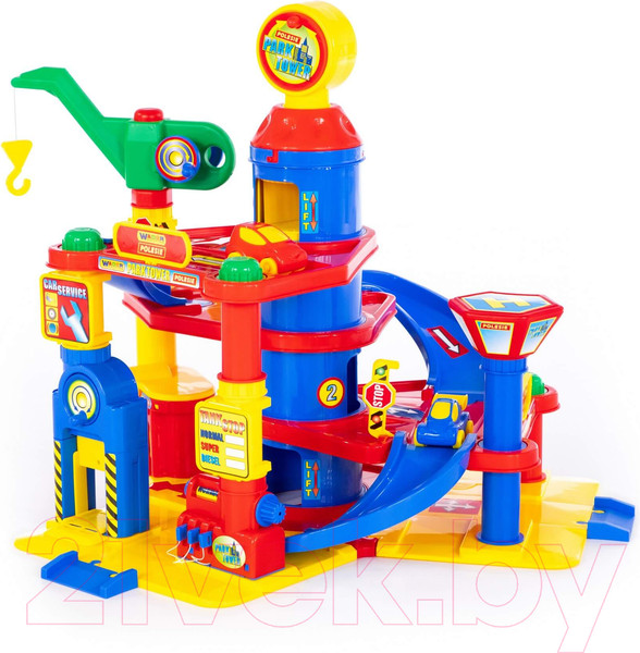 Изображение товара Паркинг игрушечный Полесье 4-уровневый с автомобилями / 37855 (в коробке)