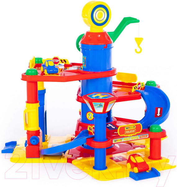 Изображение товара Паркинг игрушечный Полесье 4-уровневый с автомобилями / 37855 (в коробке)