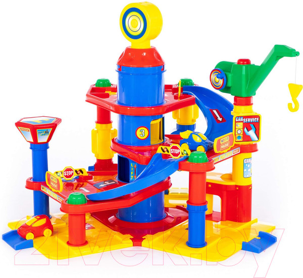 Изображение товара Паркинг игрушечный Полесье 4-уровневый с автомобилями / 37855 (в коробке)