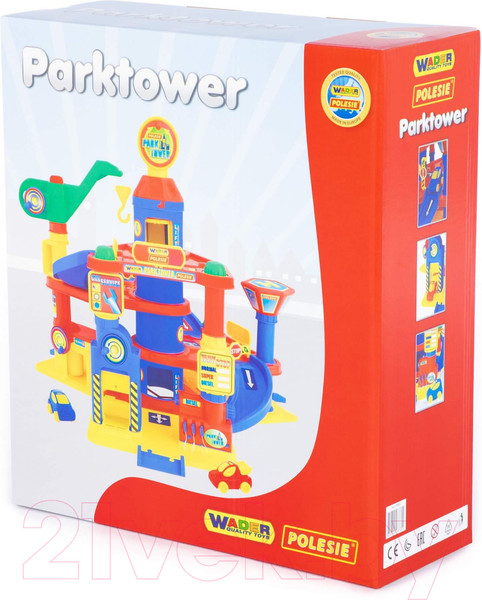 Изображение товара Паркинг игрушечный Полесье 4-уровневый с автомобилями / 37855 (в коробке)