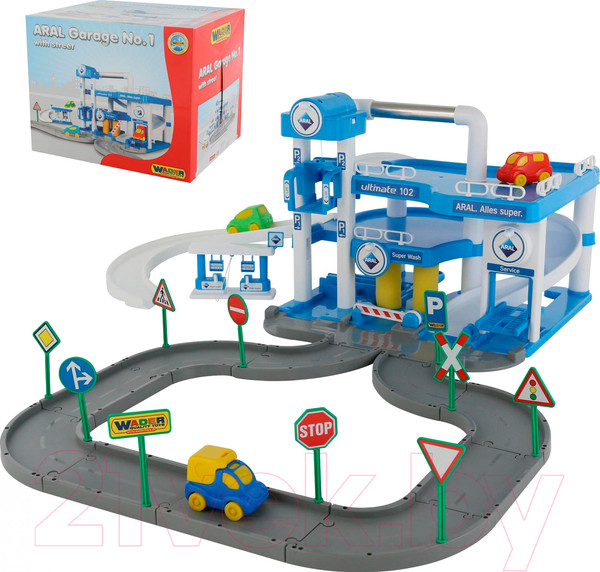 Изображение товара Паркинг игрушечный Полесье Aral 3-уровневый с дорогой / 40428 (в коробке)