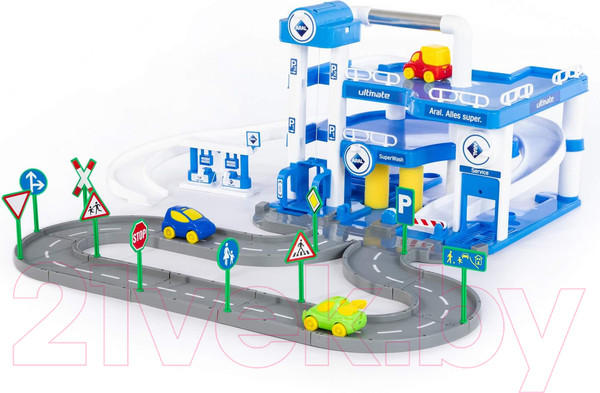 Изображение товара Паркинг игрушечный Полесье Aral 3-уровневый с дорогой / 40428 (в коробке)