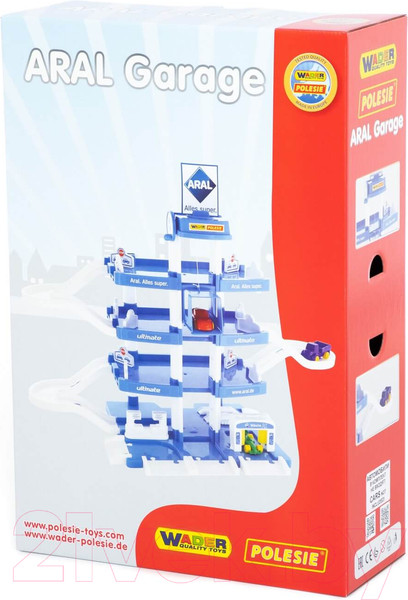 Изображение товара Паркинг игрушечный Полесье Aral-2 4-уровневый с автомобилями / 46093 (в коробке)