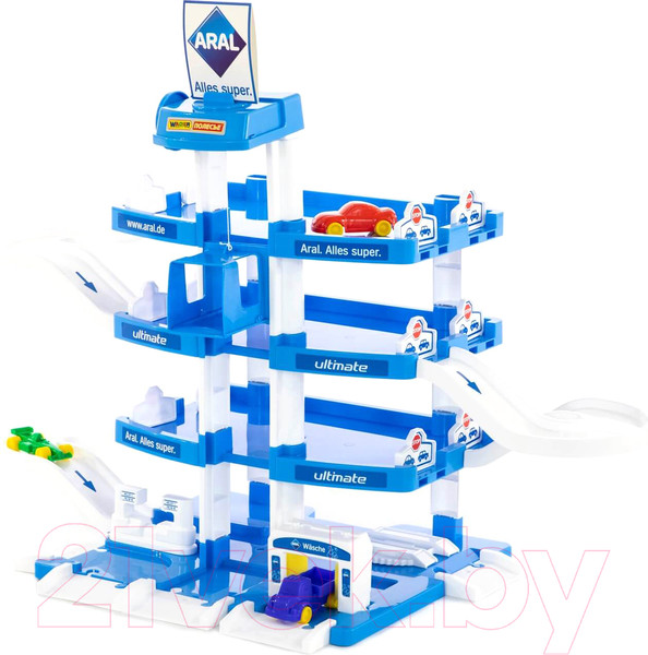 Изображение товара Паркинг игрушечный Полесье Aral-2 4-уровневый с автомобилями / 46093 (в коробке)