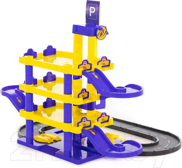 Изображение товара Паркинг игрушечный Полесье Jet 4-уровневый с дорогой / 40220 (в коробке)
