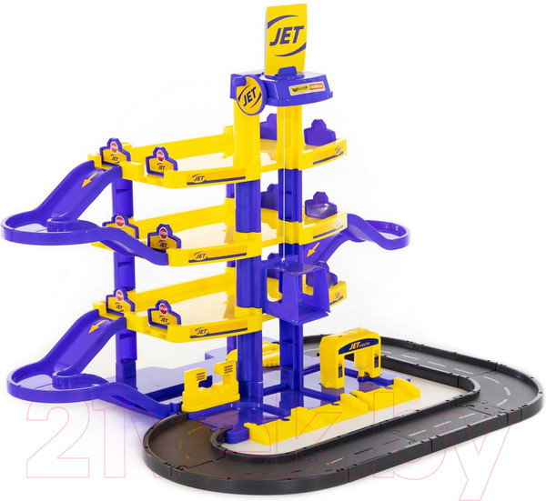 Изображение товара Паркинг игрушечный Полесье Jet 4-уровневый с дорогой / 40220 (в коробке)
