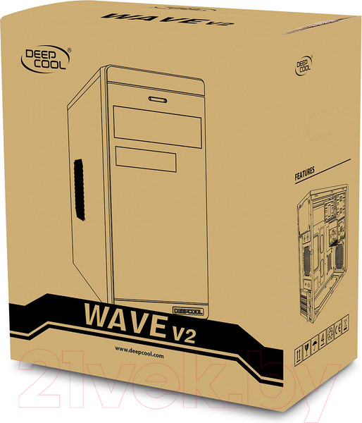 Изображение товара Корпус для компьютера Deepcool Wave V2 / DP-MATX-DPWAVE2 (черный)