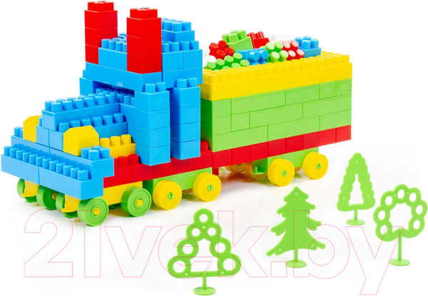 Изображение товара Конструктор Полесье Строитель Макси-плюс / 1016 (350эл, в мешке)