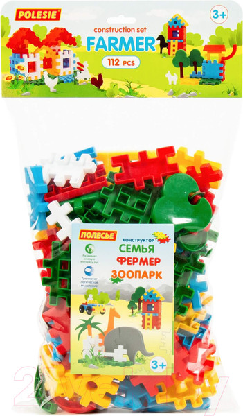 Изображение товара Конструктор Полесье Фермер / 4871 (112эл, в мешке)