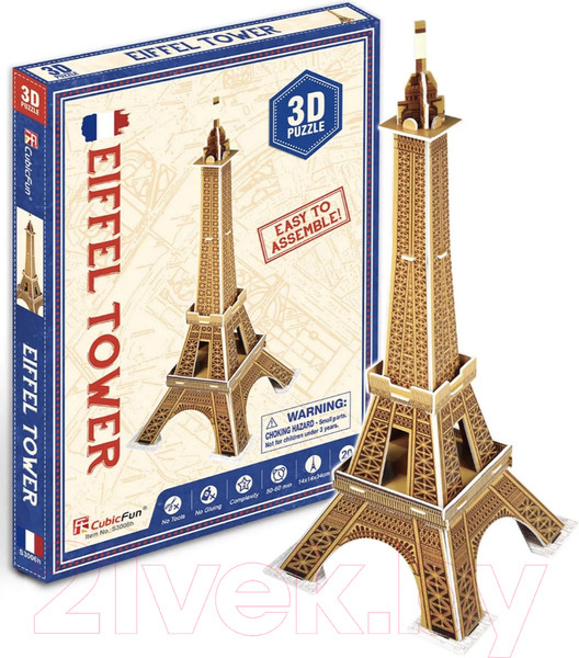 Изображение товара Конструктор CubicFun Эйфелева башня (S3006)
