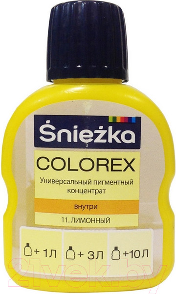 Изображение товара Колеровочный пигмент Sniezka Colorex 11 (100мл, лимонный)