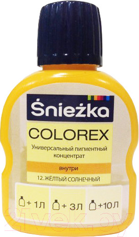 Изображение товара Колеровочный пигмент Sniezka Colorex 12 (100мл, солнечно-желтый)