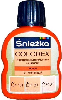 Изображение товара Колеровочный пигмент Sniezka Colorex 21 (100мл, оранжевый)