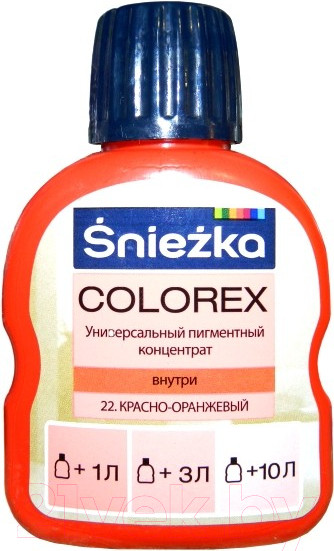 Изображение товара Колеровочный пигмент Sniezka Colorex 22 (100мл, красно-оранжевый)